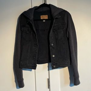 Hoodie/denim combo jacket